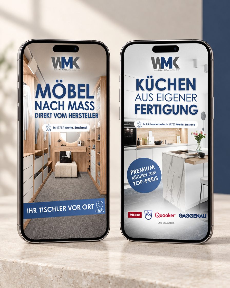 Meta-Anzeigen für Möbel und Küchen für WMK Manufaktur