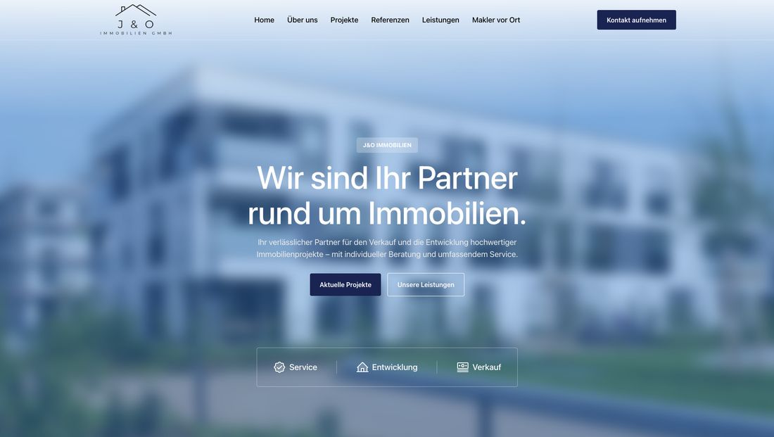 Website J&O Immobilien