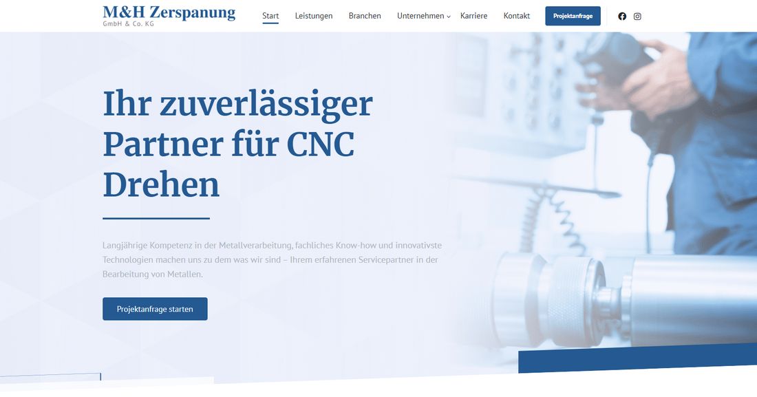 Website M&H Zerspanung